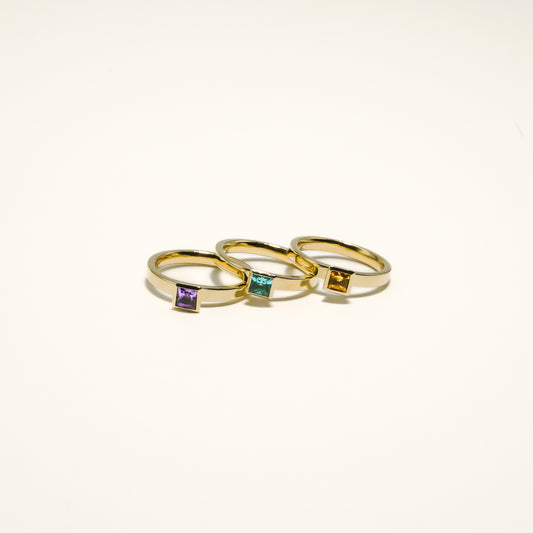 Princess Cut Gemstone Ring