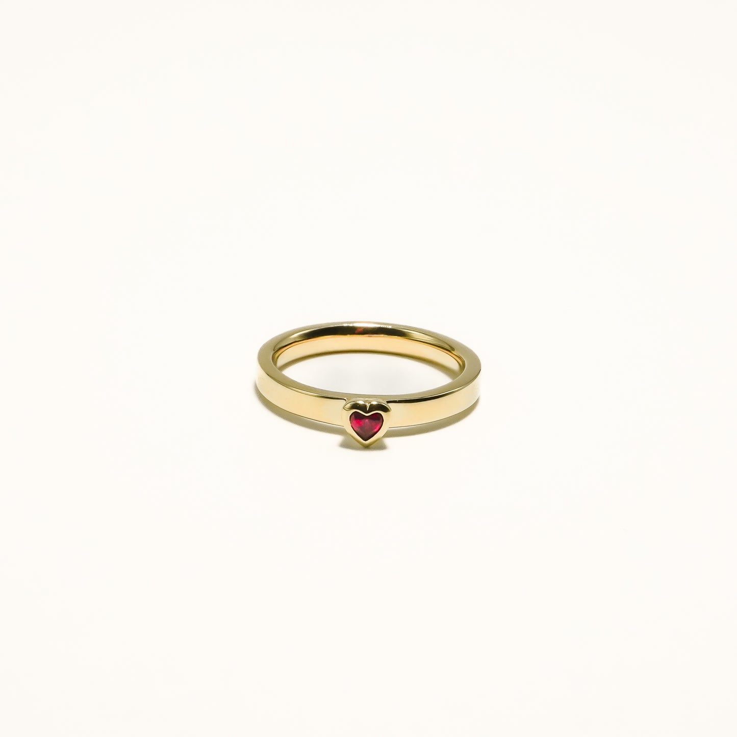 Mini Heart Garnet Ring