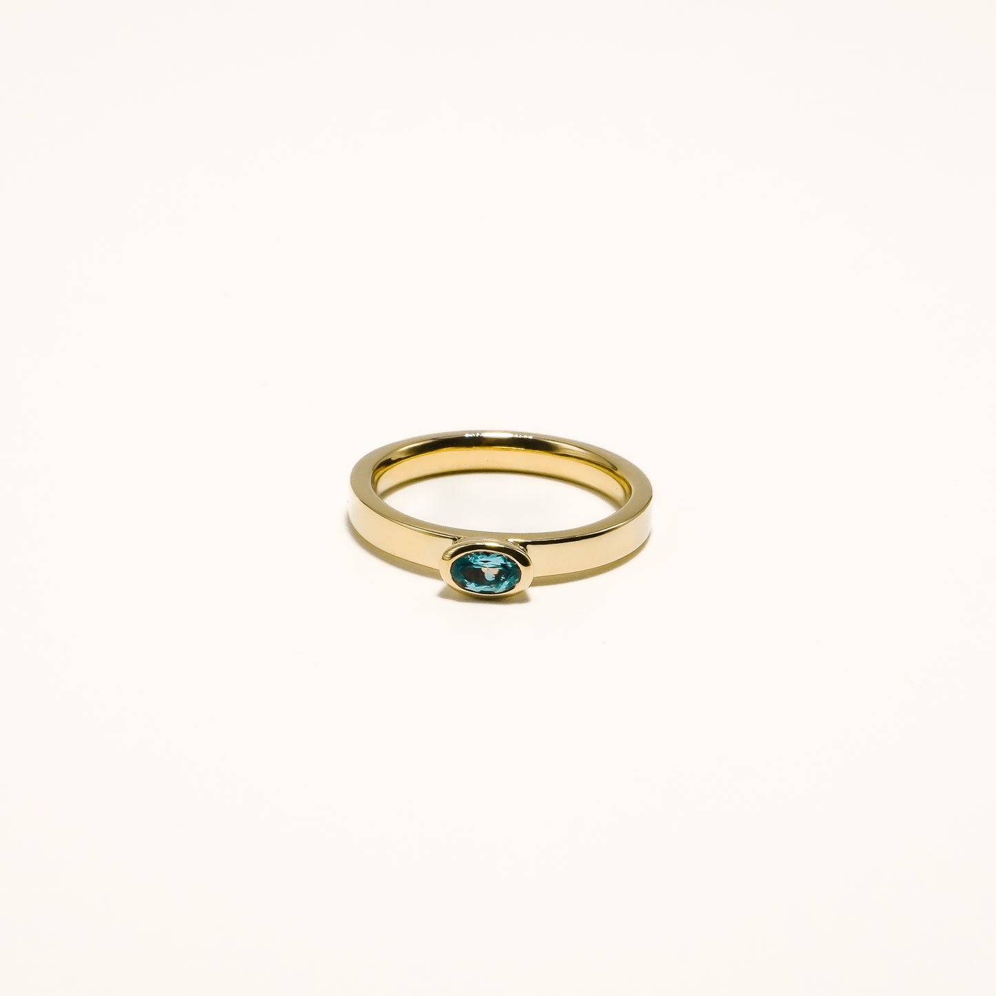 Mini Oval Swiss Blue Topaz Ring