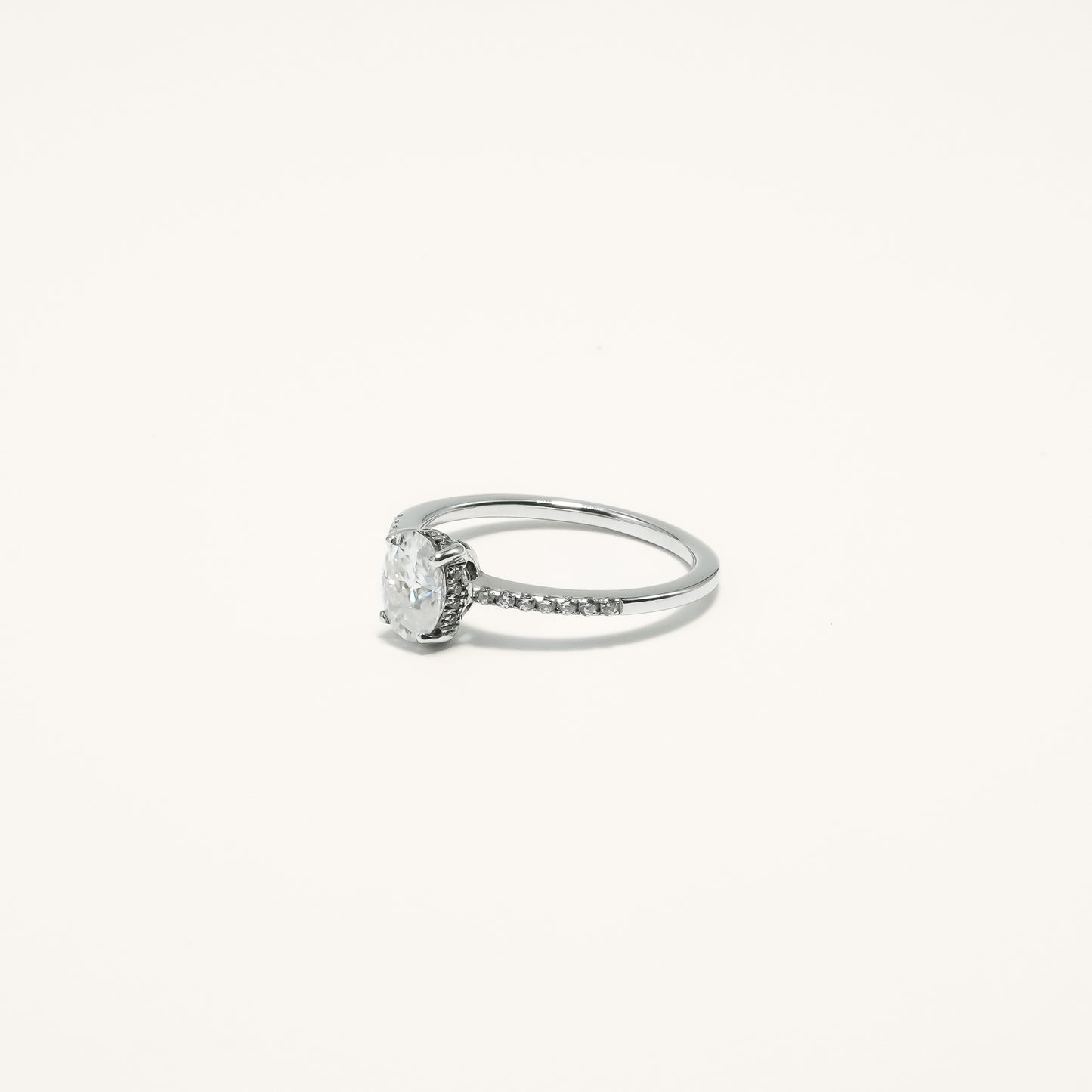 Oval LGD Shank Engagement Ring