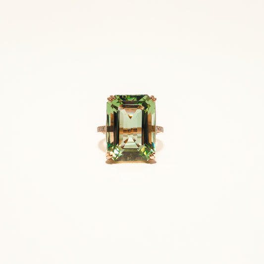 Prasiolite Emerald Cut Ring