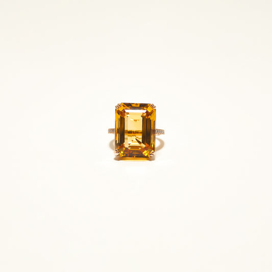 Citrine Emerald Cut Ring