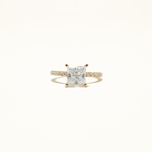 Princess Cut Cubic Zirconia Engagement Ring