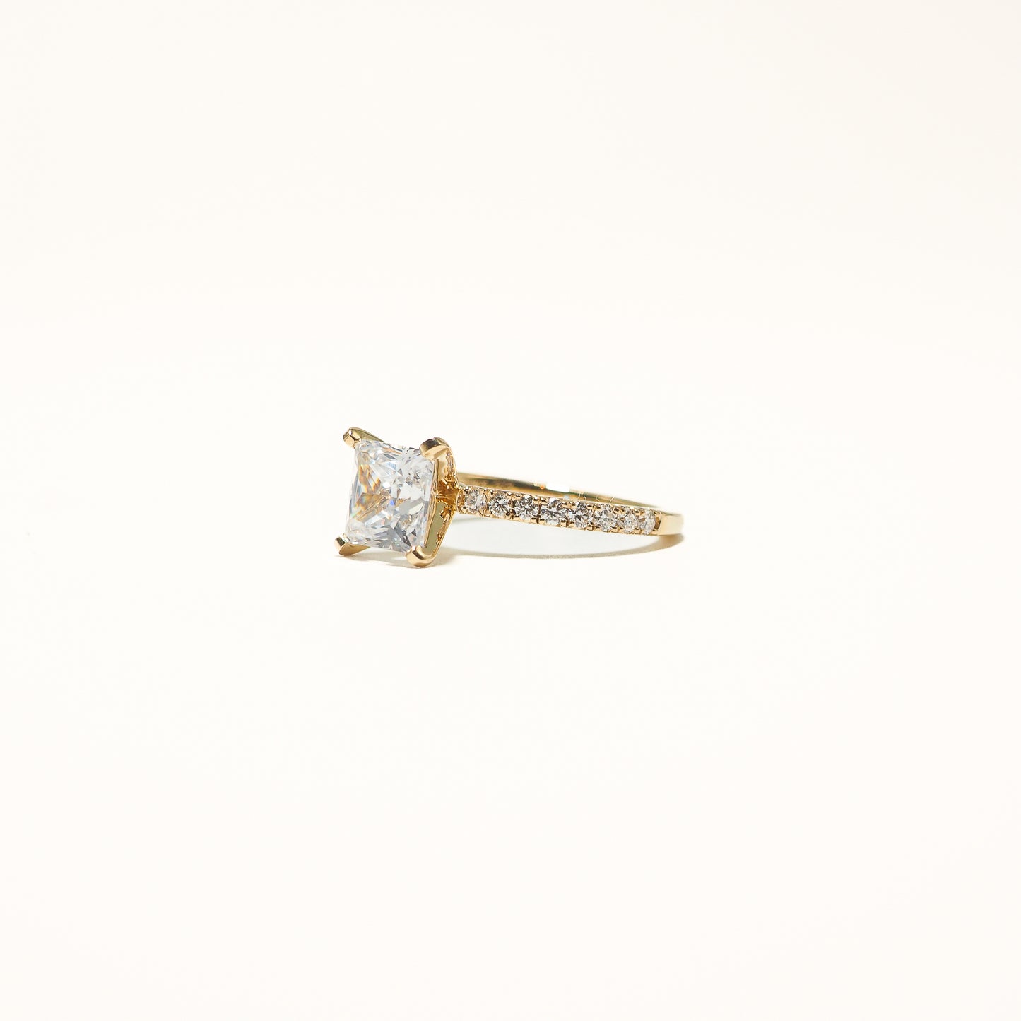 Princess Cut Cubic Zirconia Engagement Ring