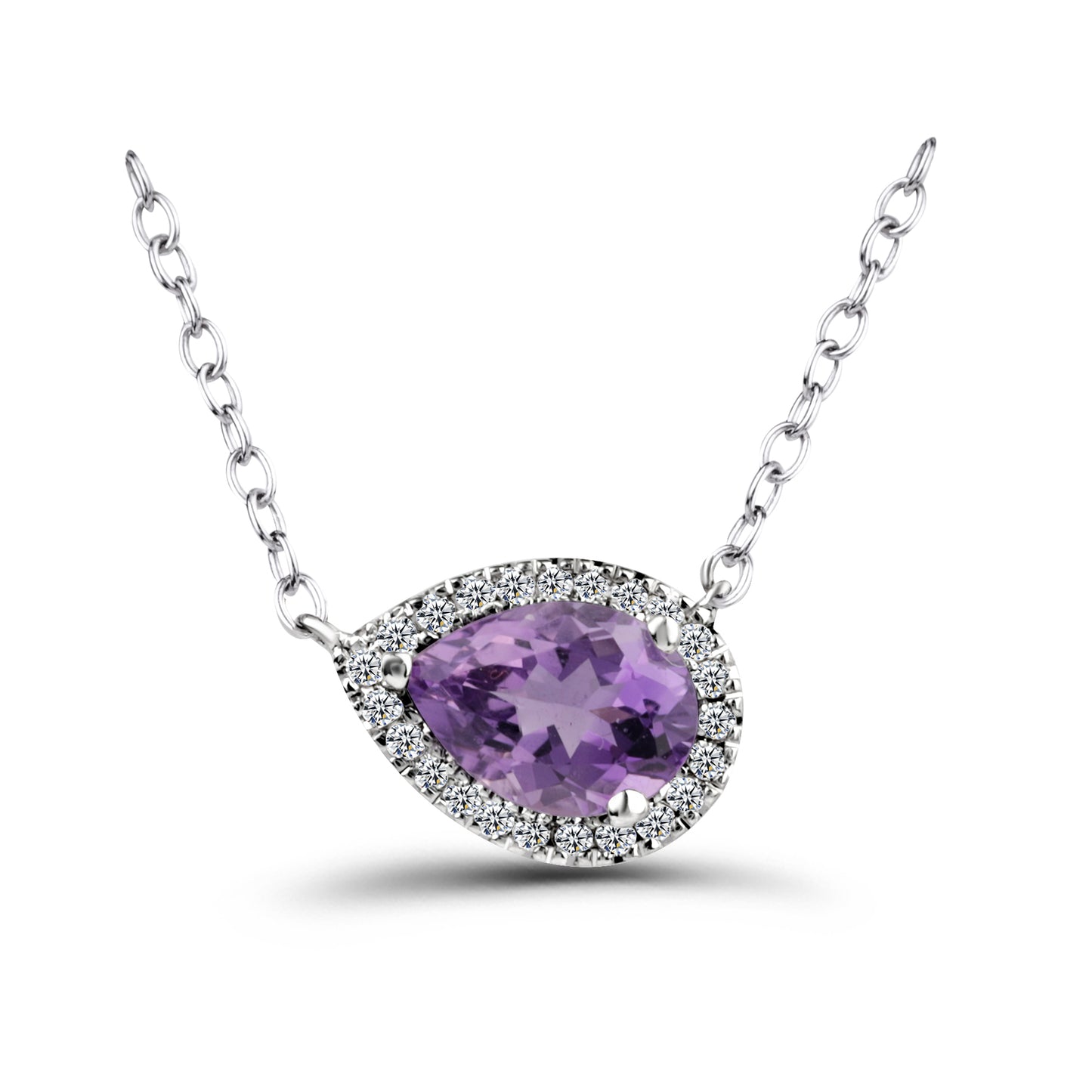Pear Amethyst LGD Necklace