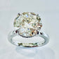 10K White Gold Moisannite (4CT) & LGD Engagement Ring. #24017