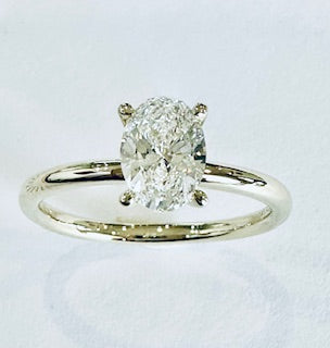 10K White Gold LGD (0.80CT) Engagement Ring. #24024