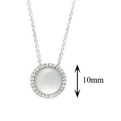 Halo Halo Grey MoonStone White Gold Pendant.