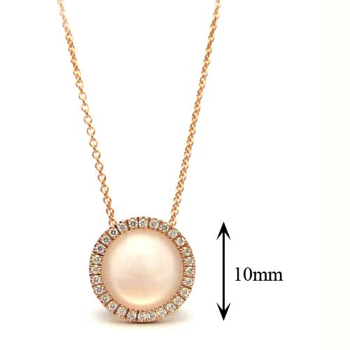 Halo Halo Rose Quartz Pink Gold Pendant.