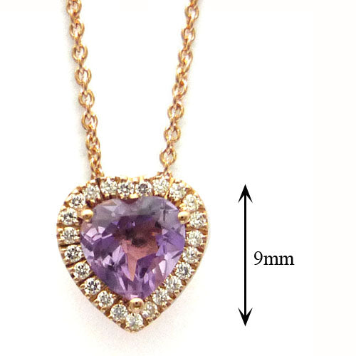 Charitable Pink Amethyst Pink Gold Pendant.