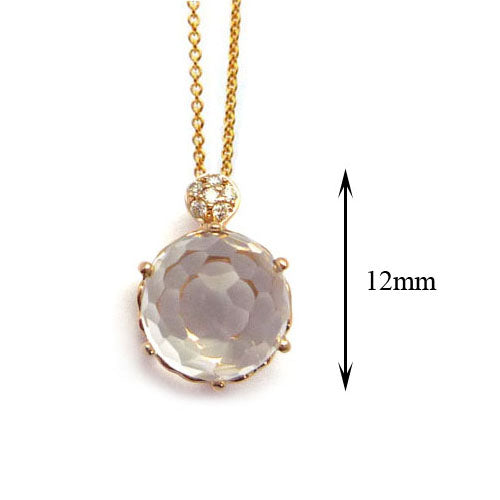 White Quartz Pink Gold Pendant.