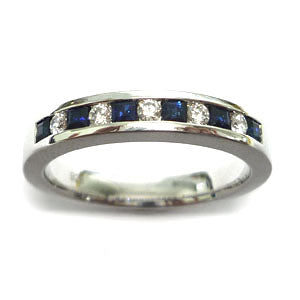 Sapphire White Gold Wedding Band.