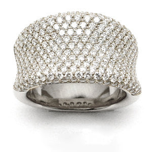 14K White Gold Valley Cubic Zirconia Ring.   #7752