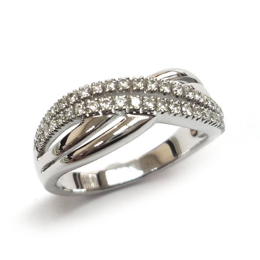 Twin Row White Gold Ring.