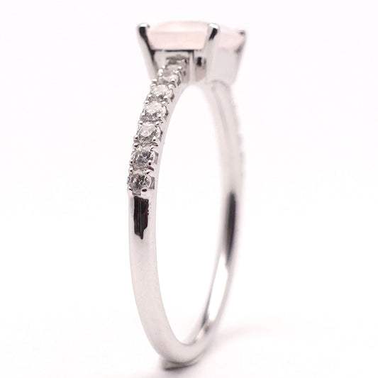 Rose Quartz White Gold Ring.