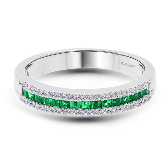 Emerald White Gold Ring.