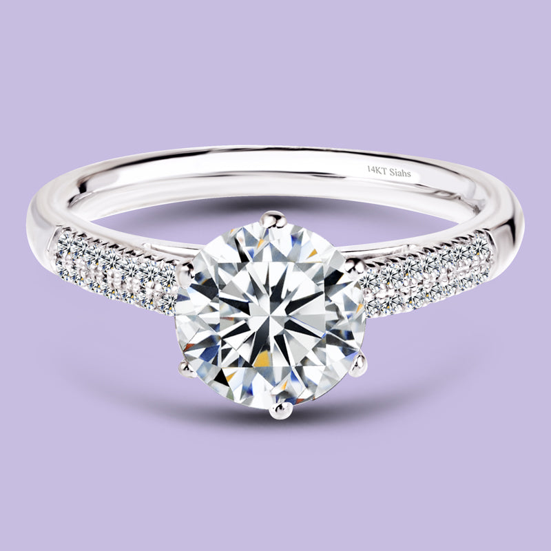 10K White Gold LGD (1CT) Engagement Ring. #08717