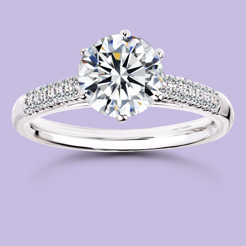 10K White Gold LGD (1CT) Engagement Ring. #08717