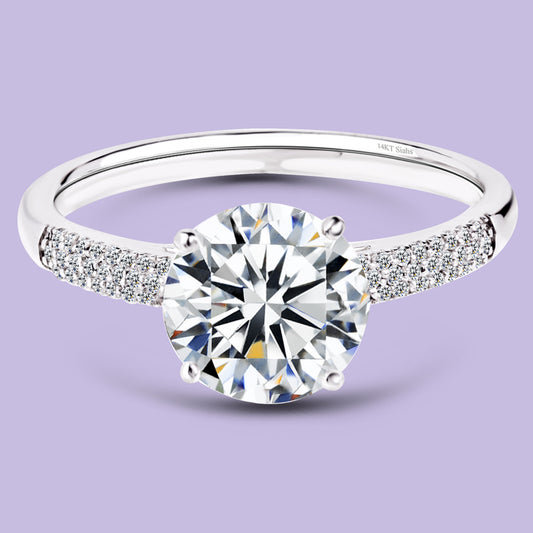 2 Carats White Gold Engagement Ring.