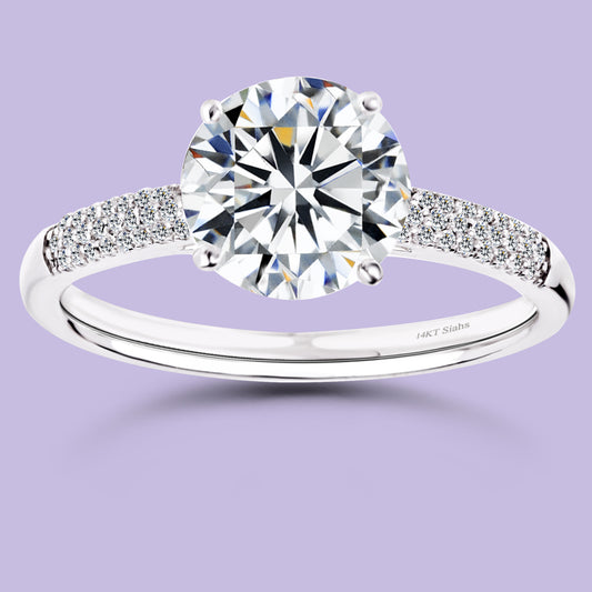 2 Carats White Gold Engagement Ring.
