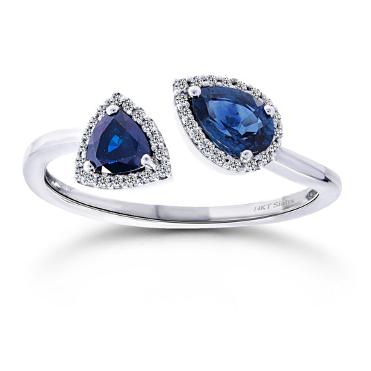 Sapphires White Gold Ring.