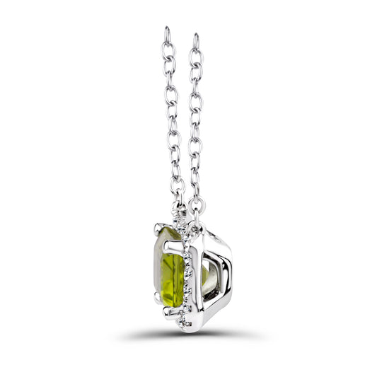 Peridot White Gold Necklace.