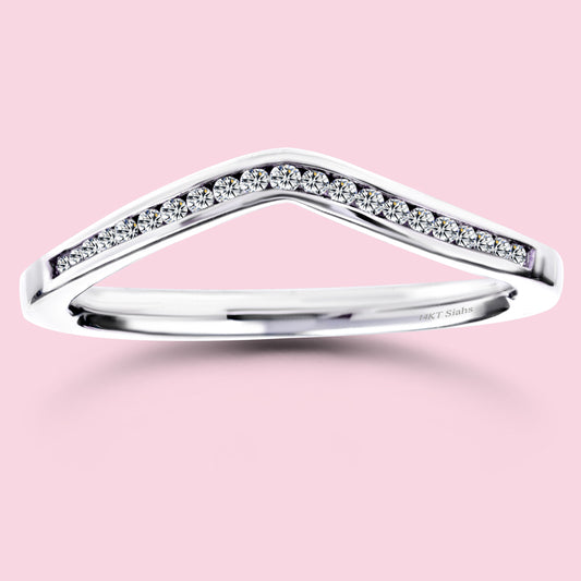 0.10 Carat White Gold Wedding Band.