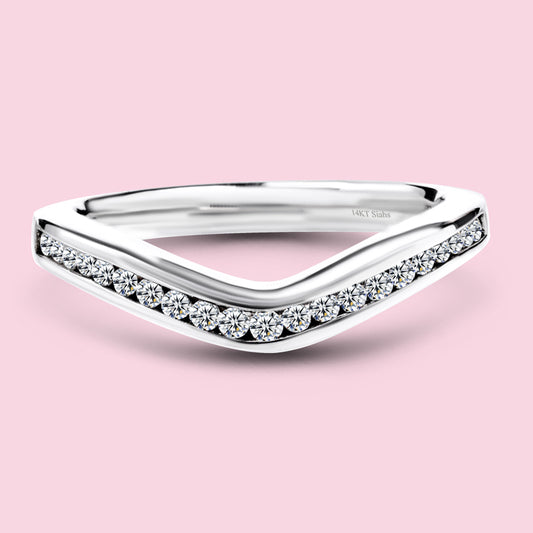 0.20 Carat White Gold Wedding Band.