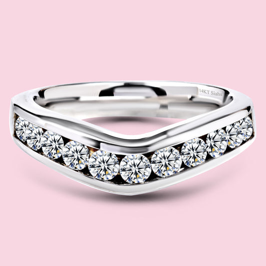 0.75 Carat White Gold Wedding Band.