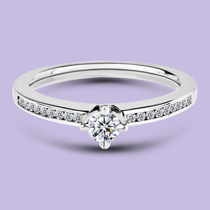 10K White Gold LGD Engagement Ring. #20027