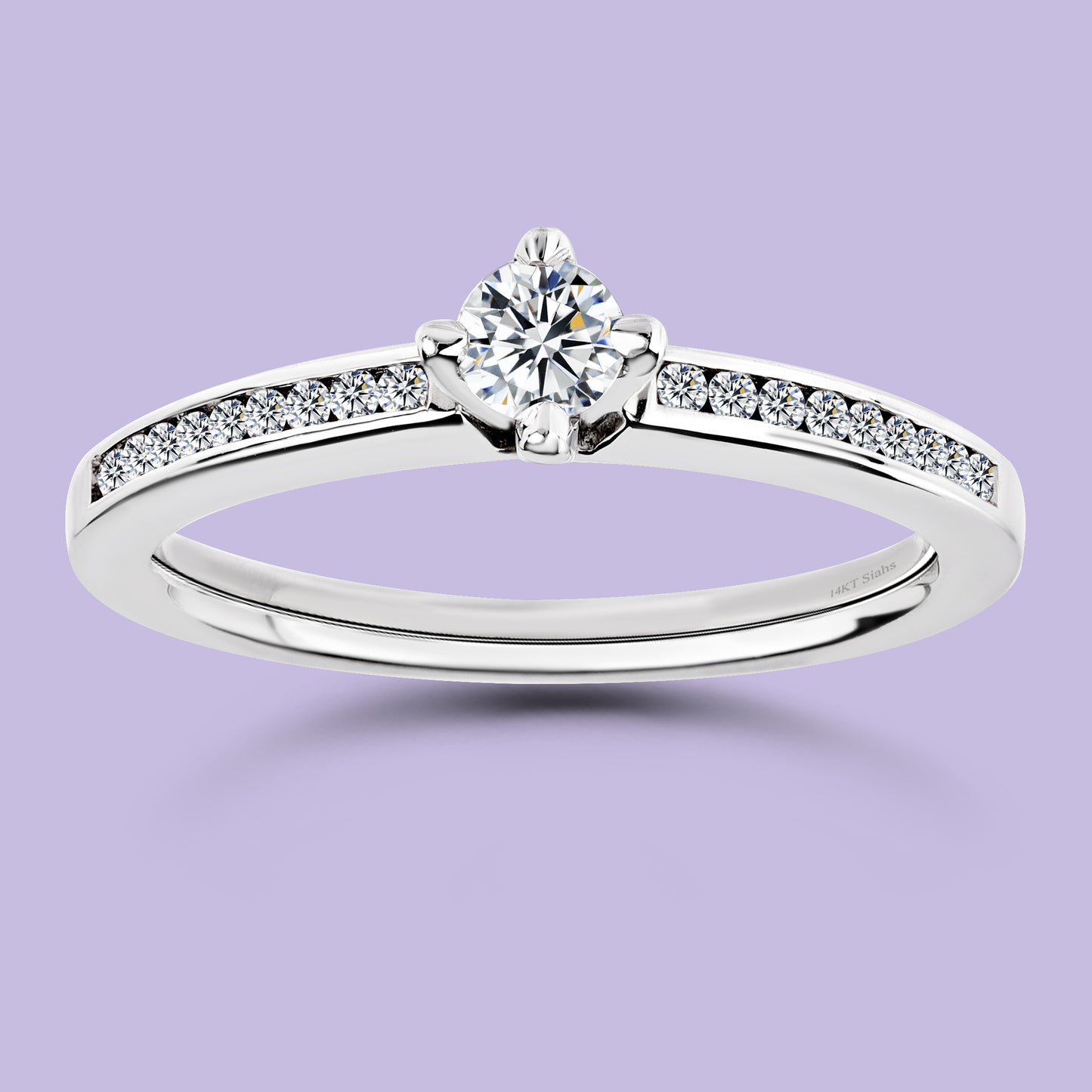 10K White Gold LGD Engagement Ring. #20027