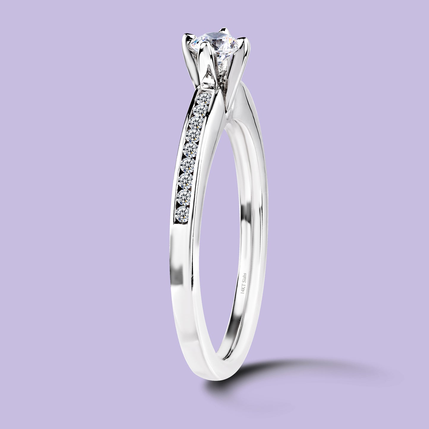 10K White Gold LGD Engagement Ring. #20027