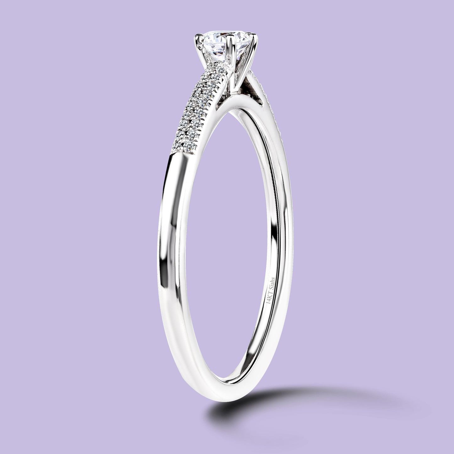 10K White Gold LGD Engagement Ring. #20047