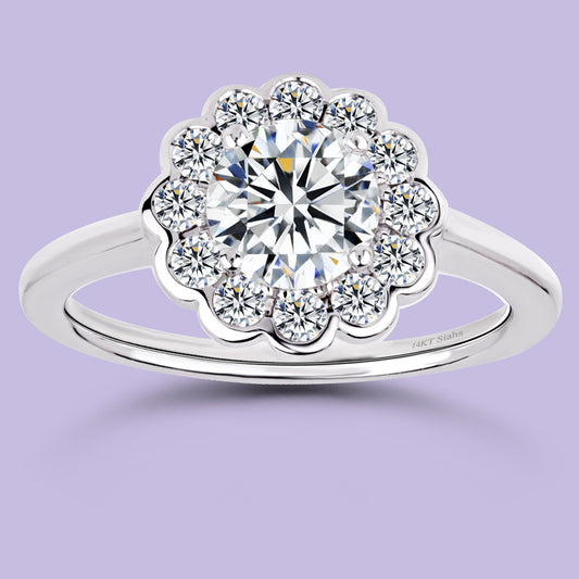 10K White Gold LGD (1CT) Engagement Ring. #20086