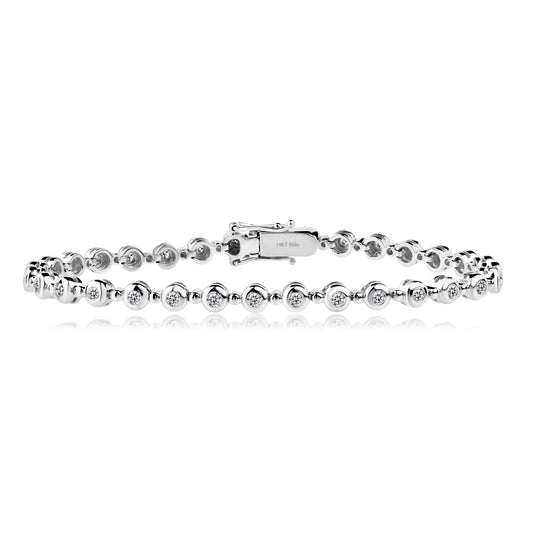 10K White Gold LGD (1CT) Tennis Bracelet. #01097