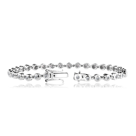 10K White Gold LGD (1CT) Tennis Bracelet. #01097