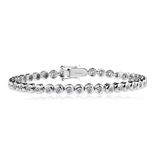 10K White Gold LGD (2 CTS) Tennis Bracelet. #01121