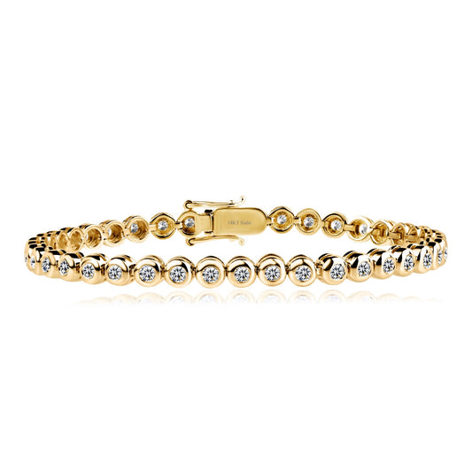 2 Carats Yellow Gold Tennis Bracelet.