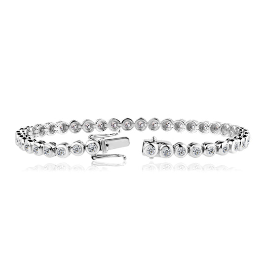 2 Carats White Gold Tennis Bracelet.