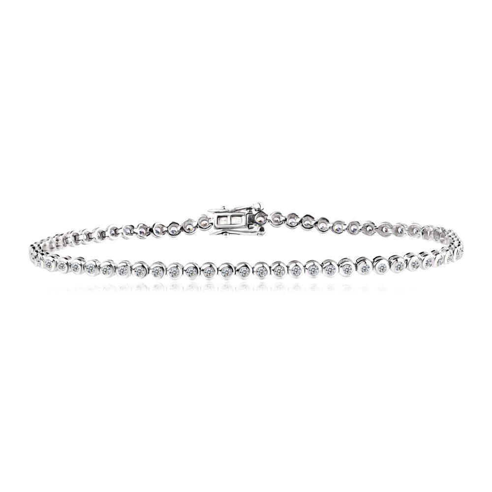 10K White Gold LGD (1CT) Tennis Bracelet. #01327