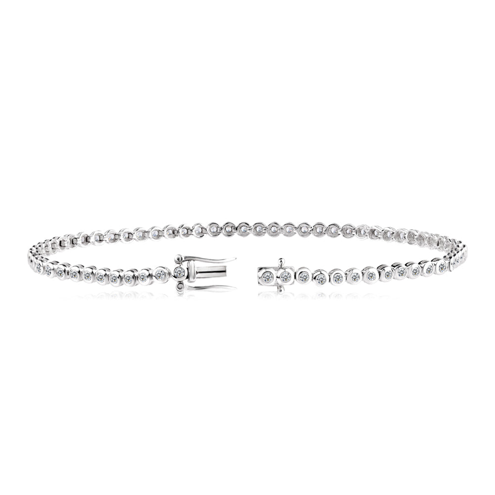 10K White Gold LGD (1CT) Tennis Bracelet. #01327