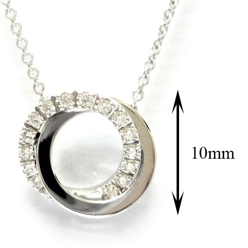 Double Circle White Gold Necklace.
