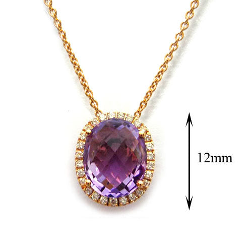 Pink Amethyst Pink Gold Pendant.